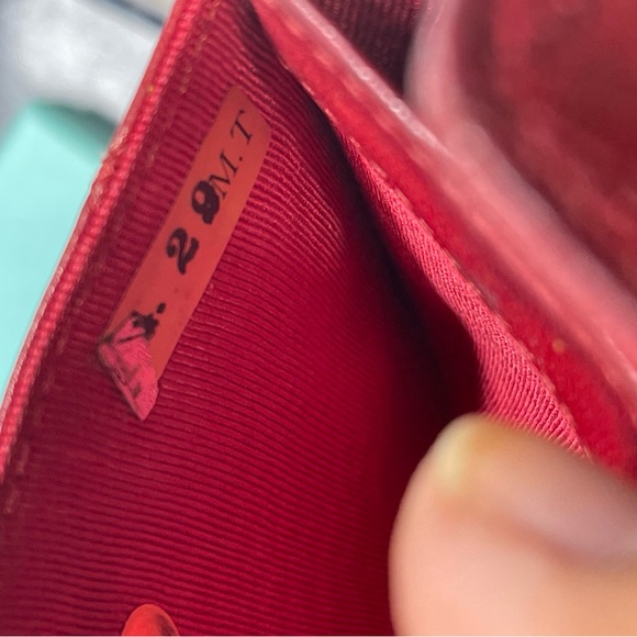 Chanel Quilted Flap card/ coin holder in Red Lambskin leather, intact sticker. - Picture 6 of 14